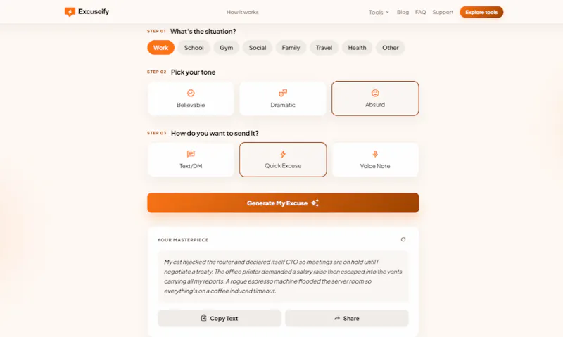 Excuseify screenshot 4