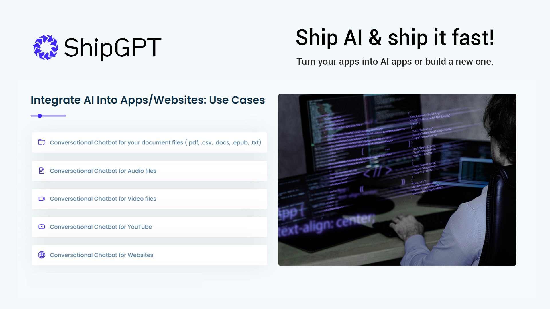 startuptile ShipGPT AI-Ship AI & ship it fast