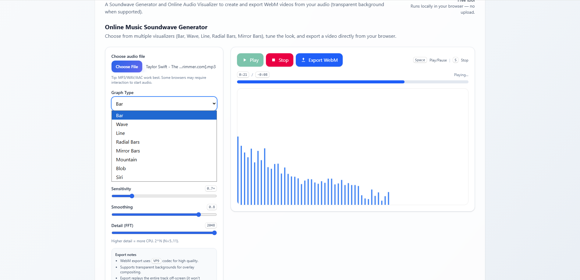 Audio Visualizer - Screenshot 3 showing product features and functionality
