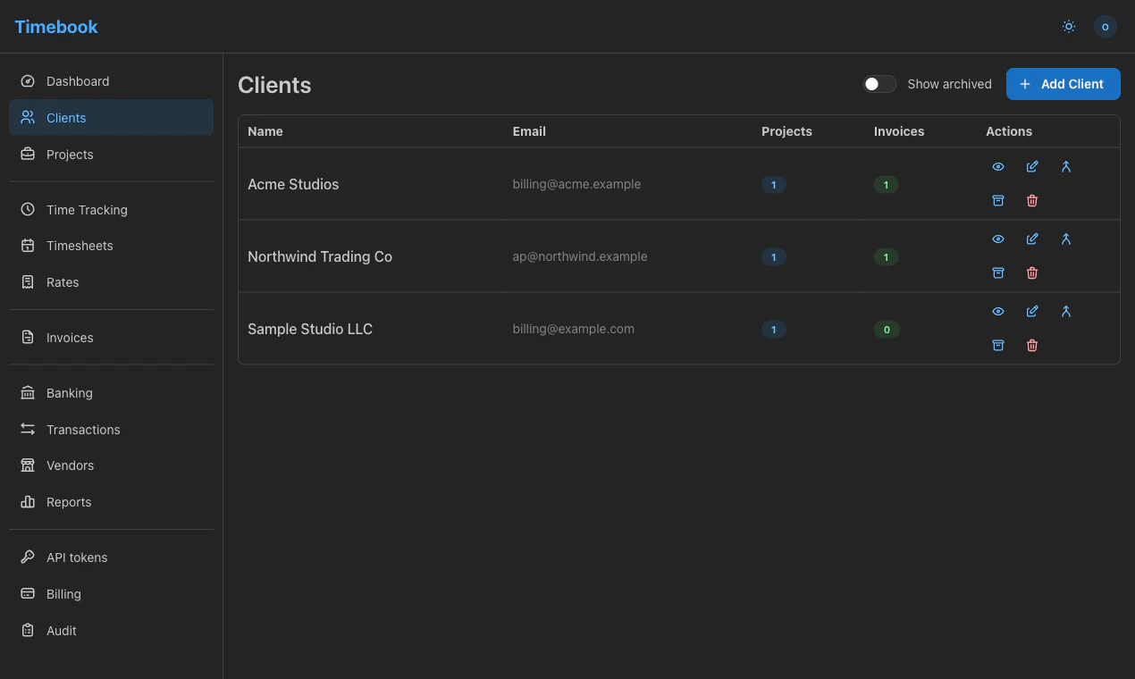 Timebook screenshot 3