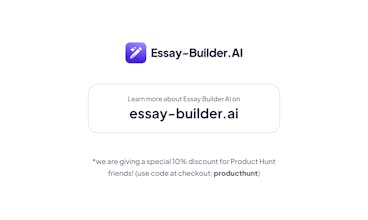 エッセイ作成プロセスのシンプル化: Essay-Builder.ai を使用して、エッセイ作成プロセスをステップバイステップで可視化し、ユーザーがエッセイの形式、単語数を選択し、AIアシスタントがエッセイを生成する様子を示します。