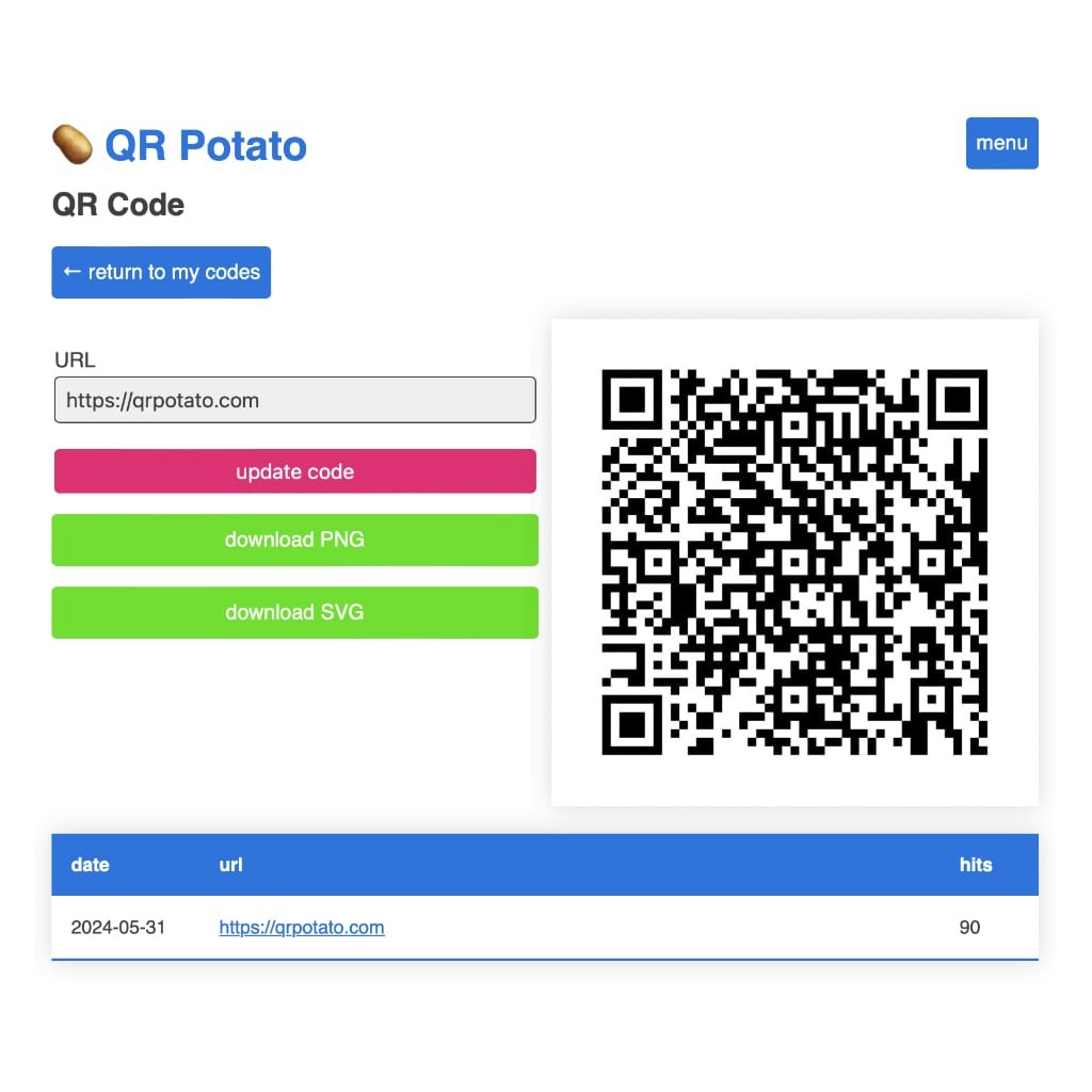 وسائط بطاطا QR - مدير رمز الاستجابة السريع 1