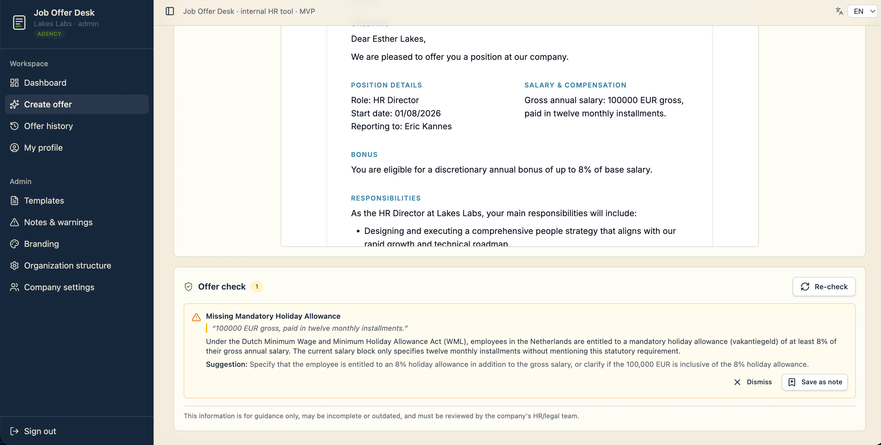 Job Offer Desk gallery image