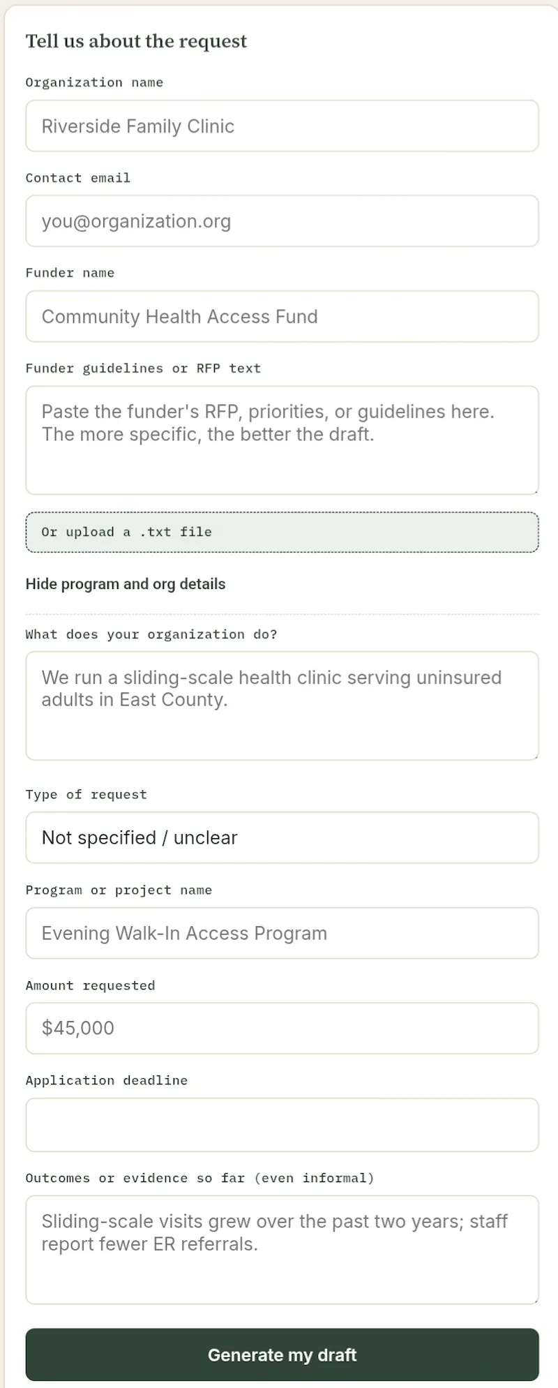Grantwright screenshot 1