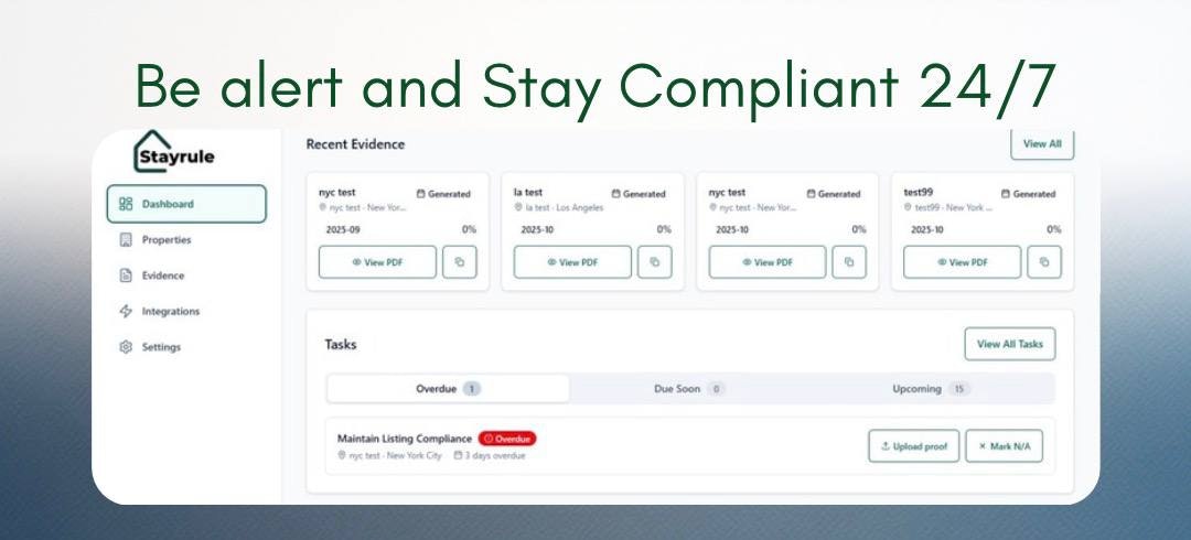 StayRule - Airbnb ve STR ev sahipleri için uyumluluk takibi medya 6