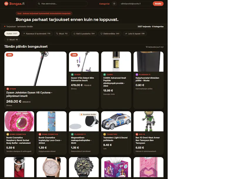 Bongaa.fi screenshot 2