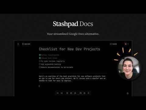 startuptile Stashpad Docs-Your streamlined Google Docs alternative