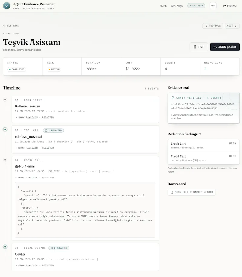 Agent Evidence Recorder  screenshot 2
