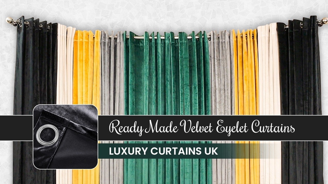 Velvet Curtains Ready Made Eyelet gallery image
