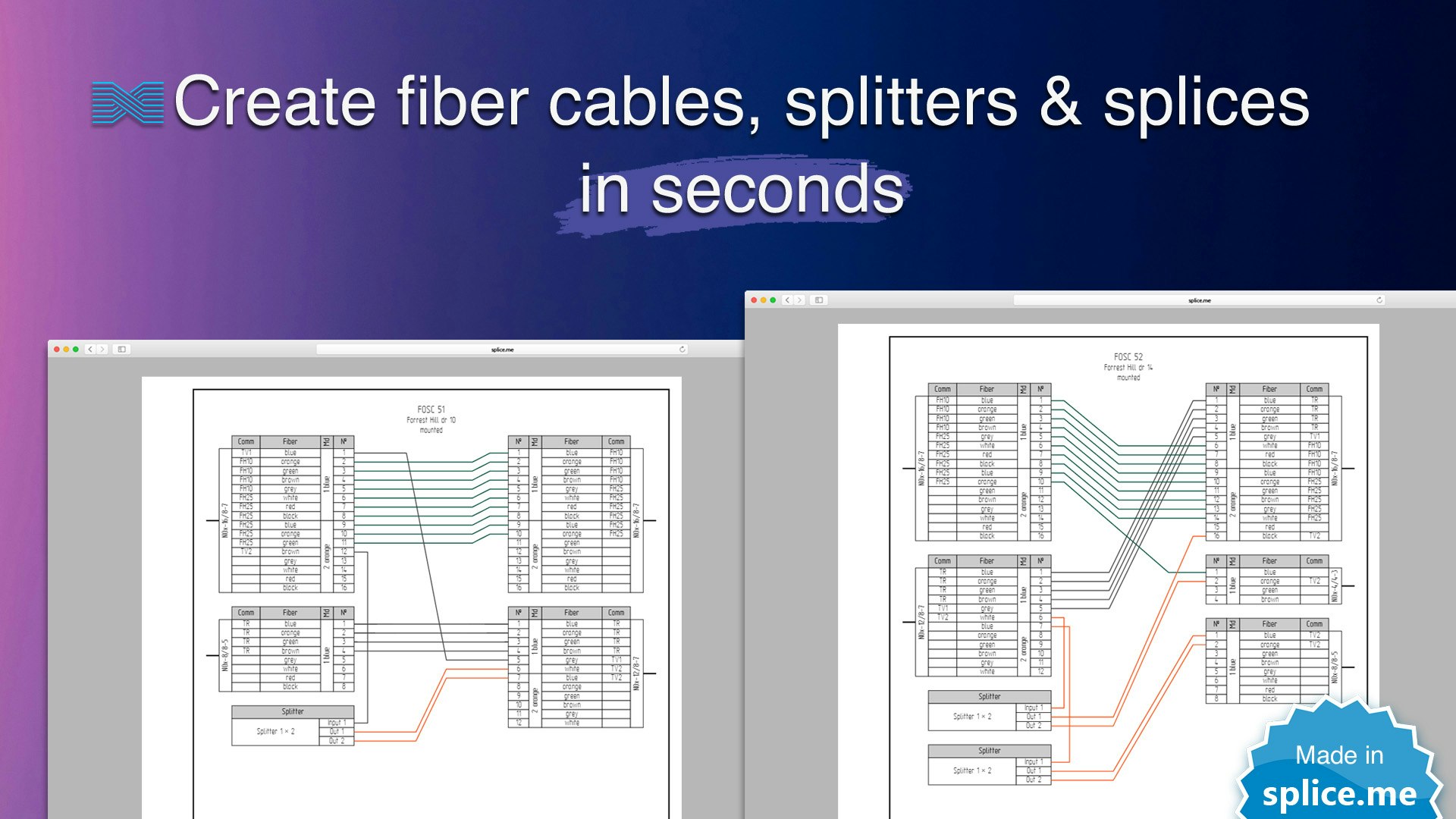 Splice.me - Сделайте диаграммы сплайсинга волокна буквально в 3 щелчка медиа 2