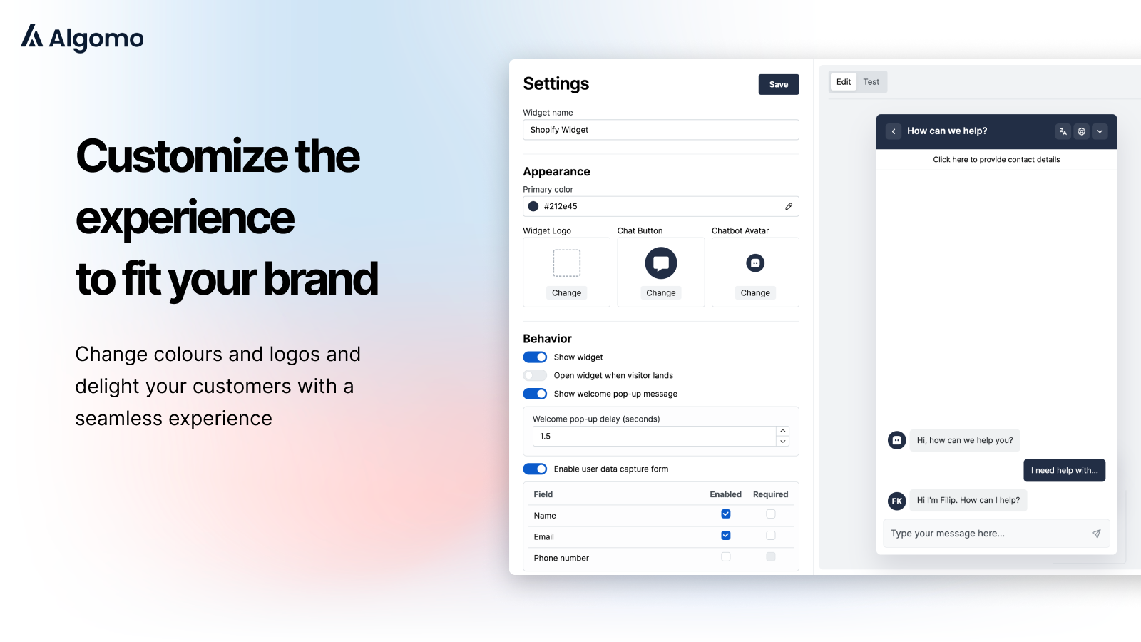 Algomo - Crea istantaneamente il chatbot personalizzato da chatgpt per il tuo sito Web media 3