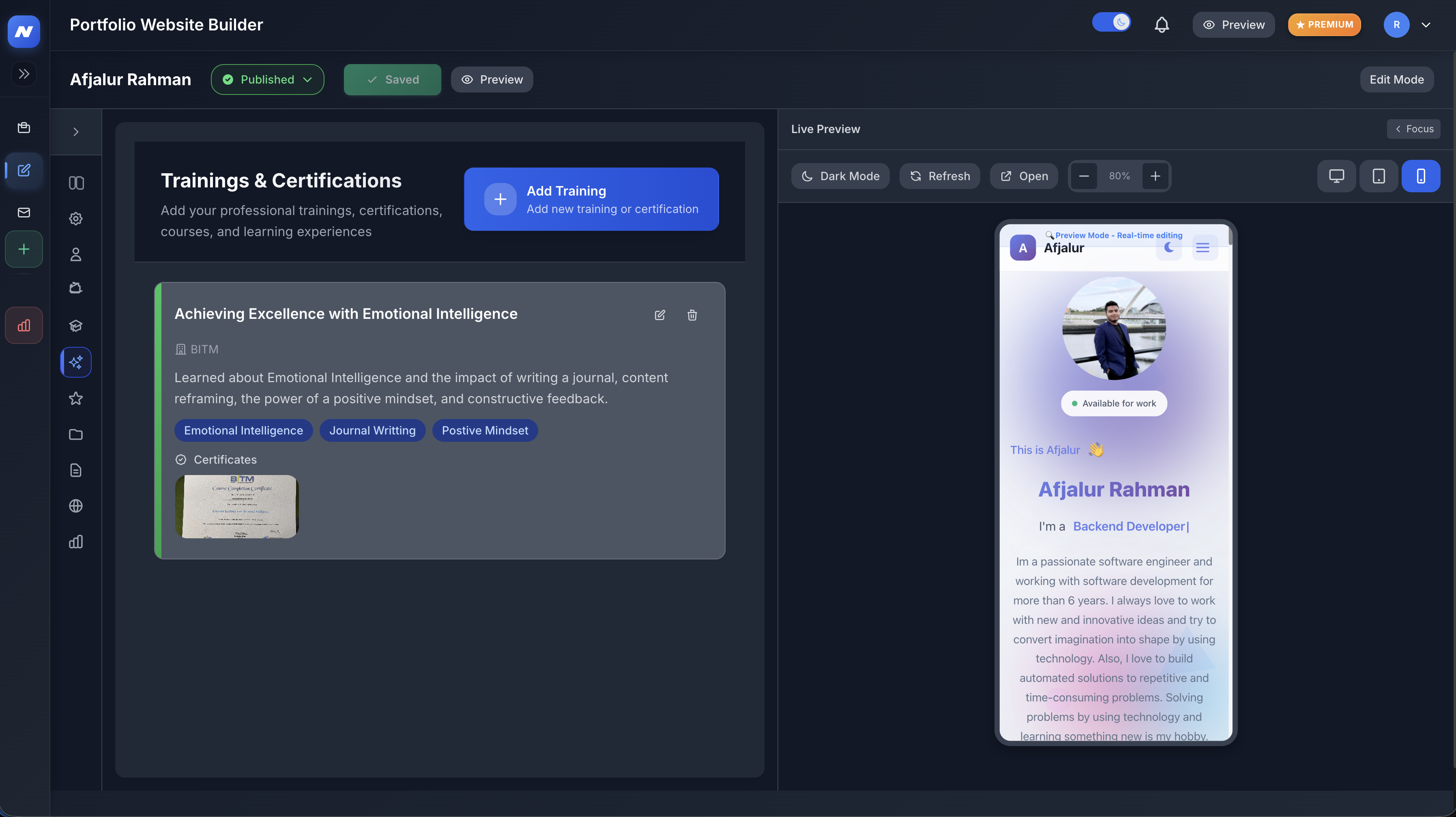 NextGenCV - AI Portfolio Website Builder gallery image
