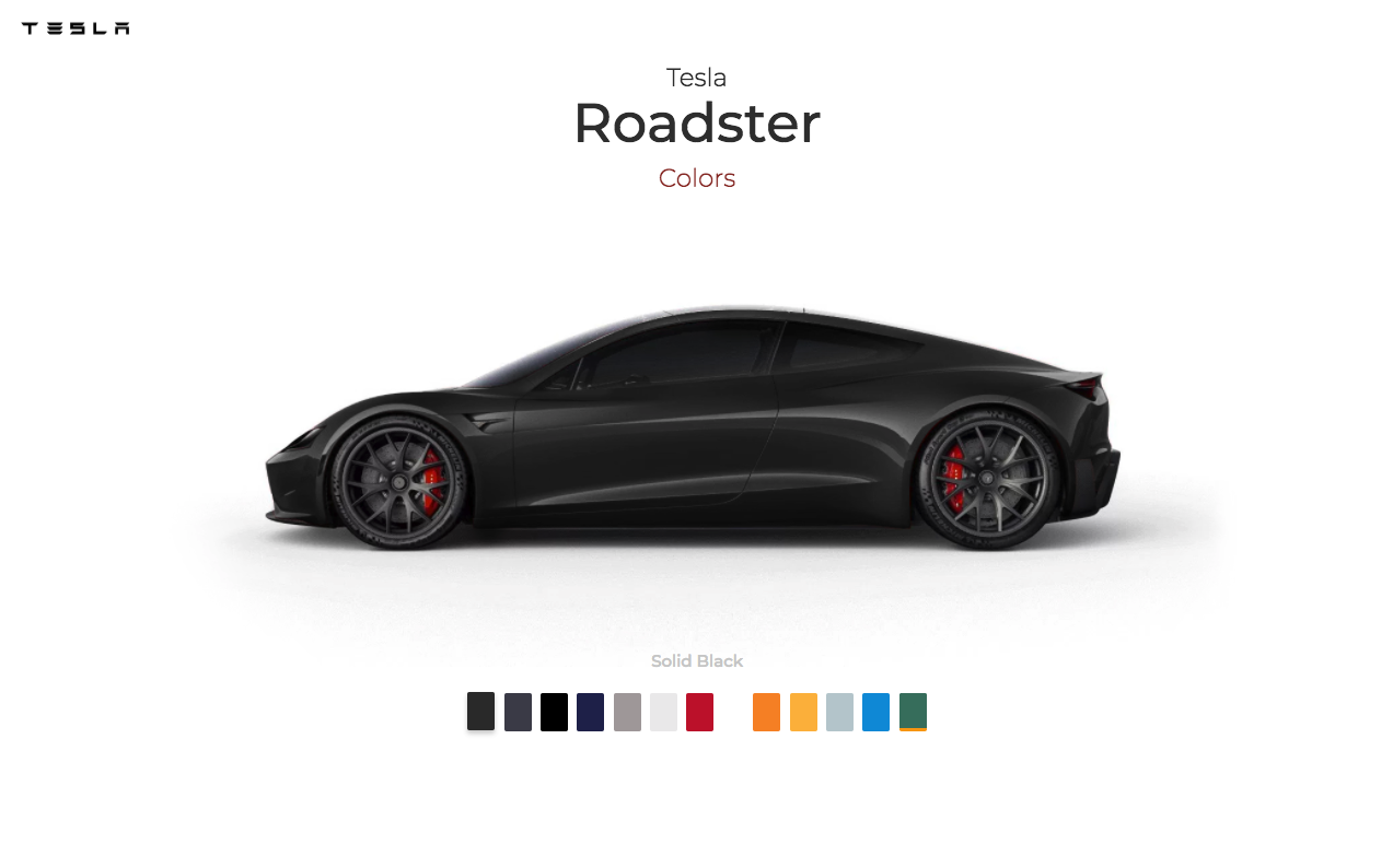 New Tesla Roadster in Colors gallery image