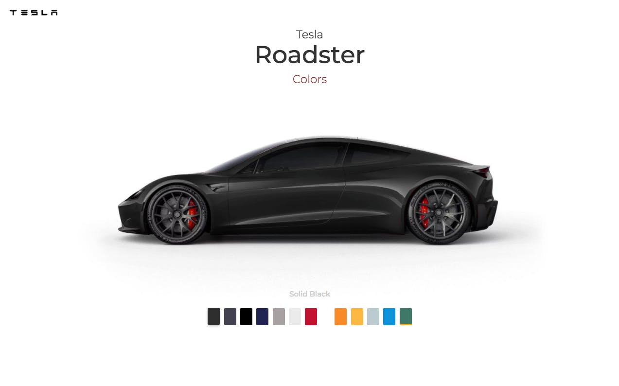 New Tesla Roadster in Colors media 3