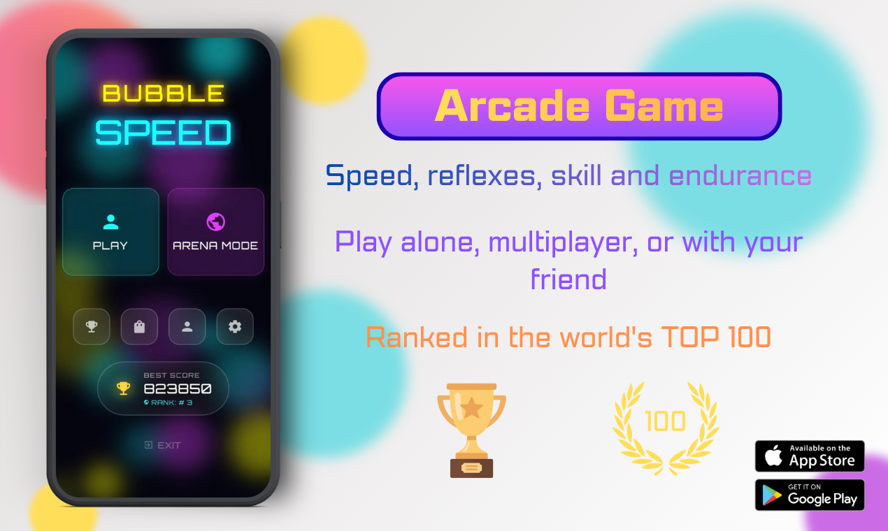 Bubble Speed: Arcade Online Game - Main product screenshot demonstrating key features and user interface