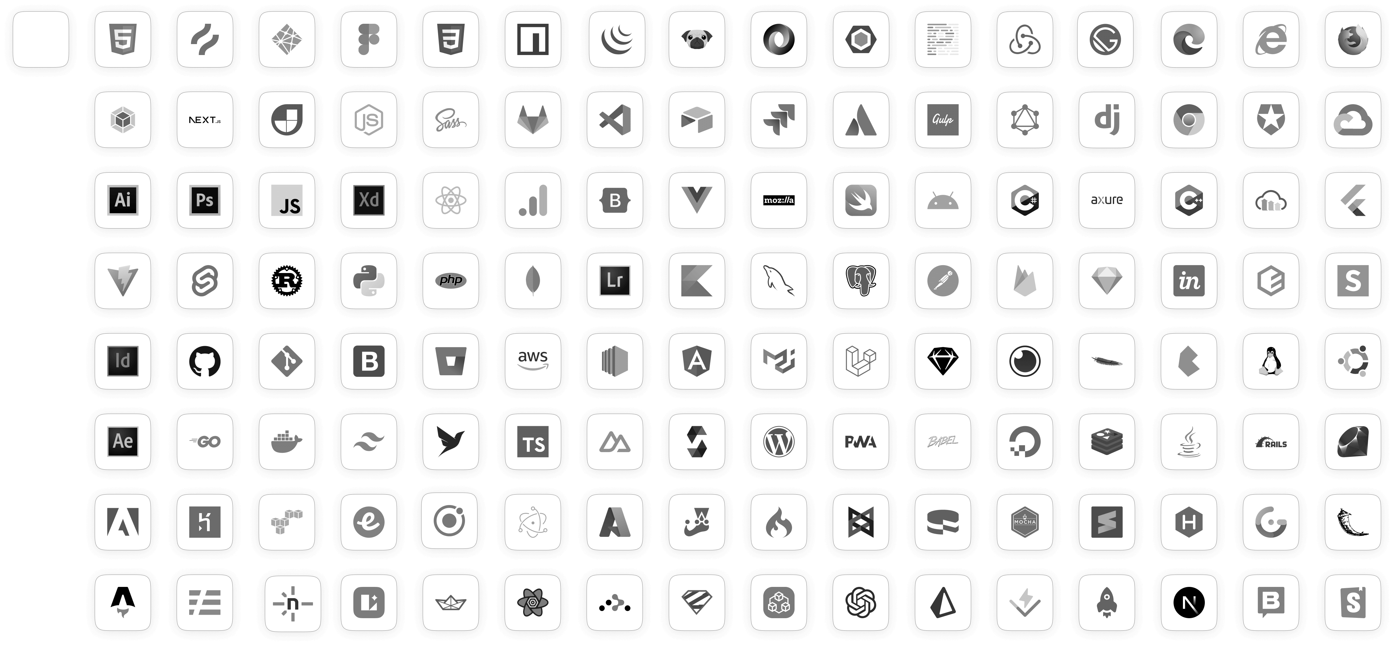 Média Icônes de pile technologique et icônes de pile de conception - 150 Logos SVG originaux des piles de technologie et de conception les plus utilisées 4
