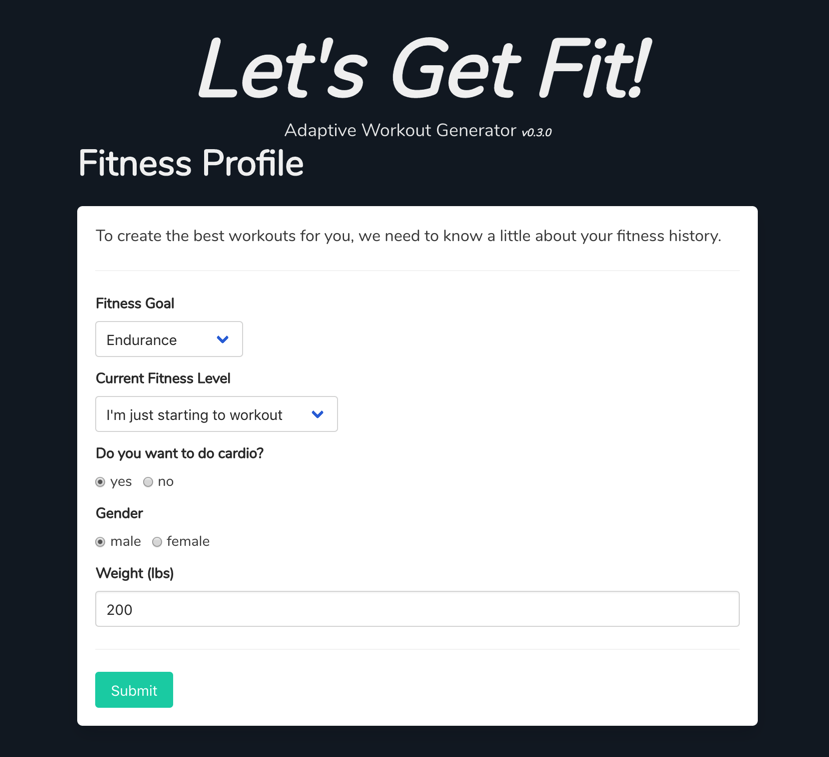 Lets Get Fit! - Workout Generator gallery image