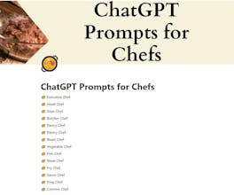 ChatGPT Prompts for Chefs gallery image