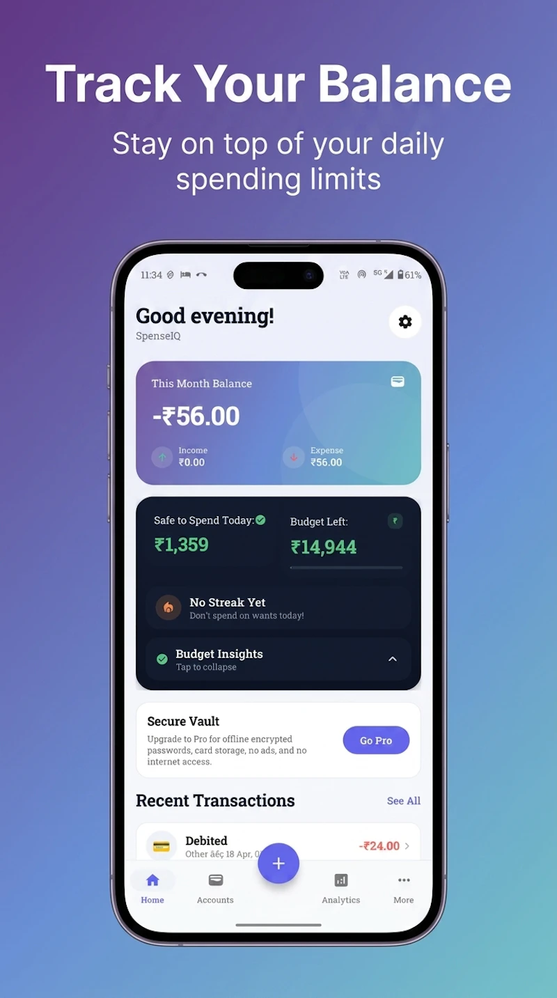 SpenseIQ-Privacy first Money manager screenshot 3
