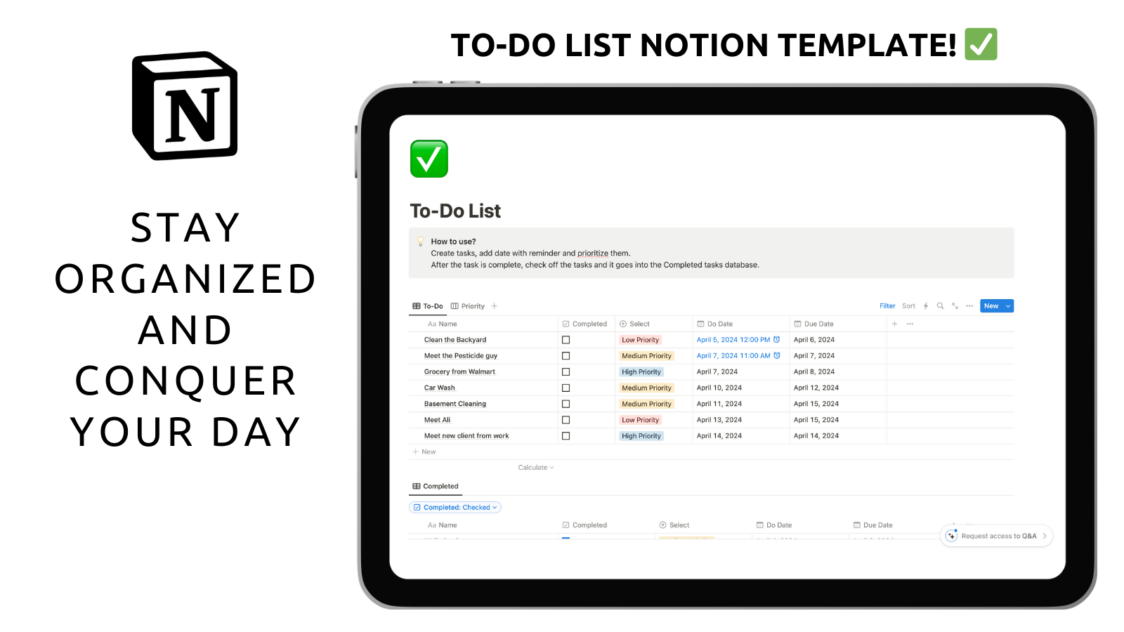Média Modèle de liste de tâches - Organisez vos tâches quotidiennes, priorisez votre charge de travail. 1