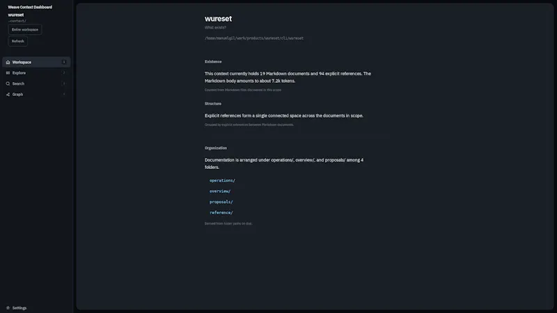 Weave Context Dashboard screenshot 3