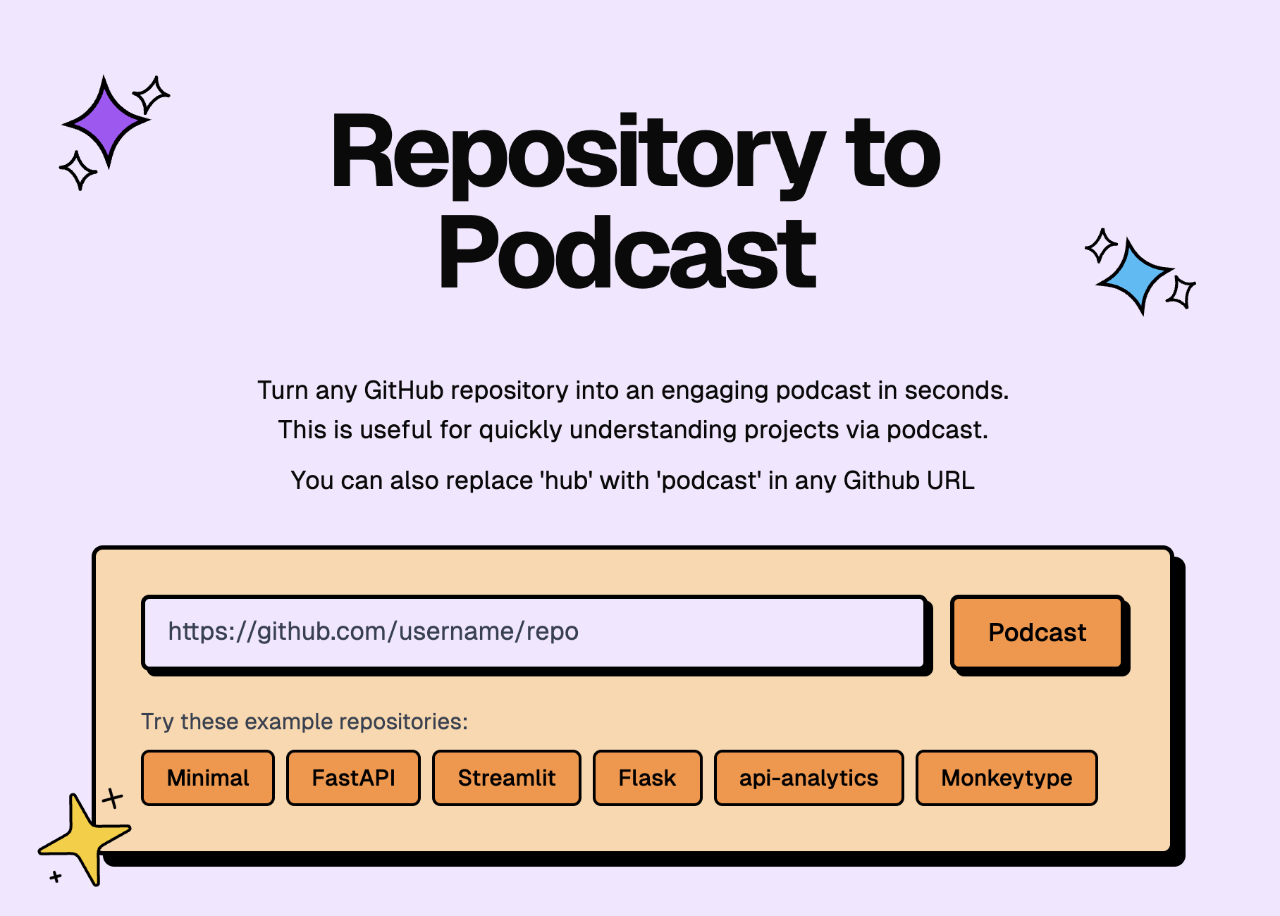 startuptile GitPodcast-Generate engaging podcast to understand a Github repo