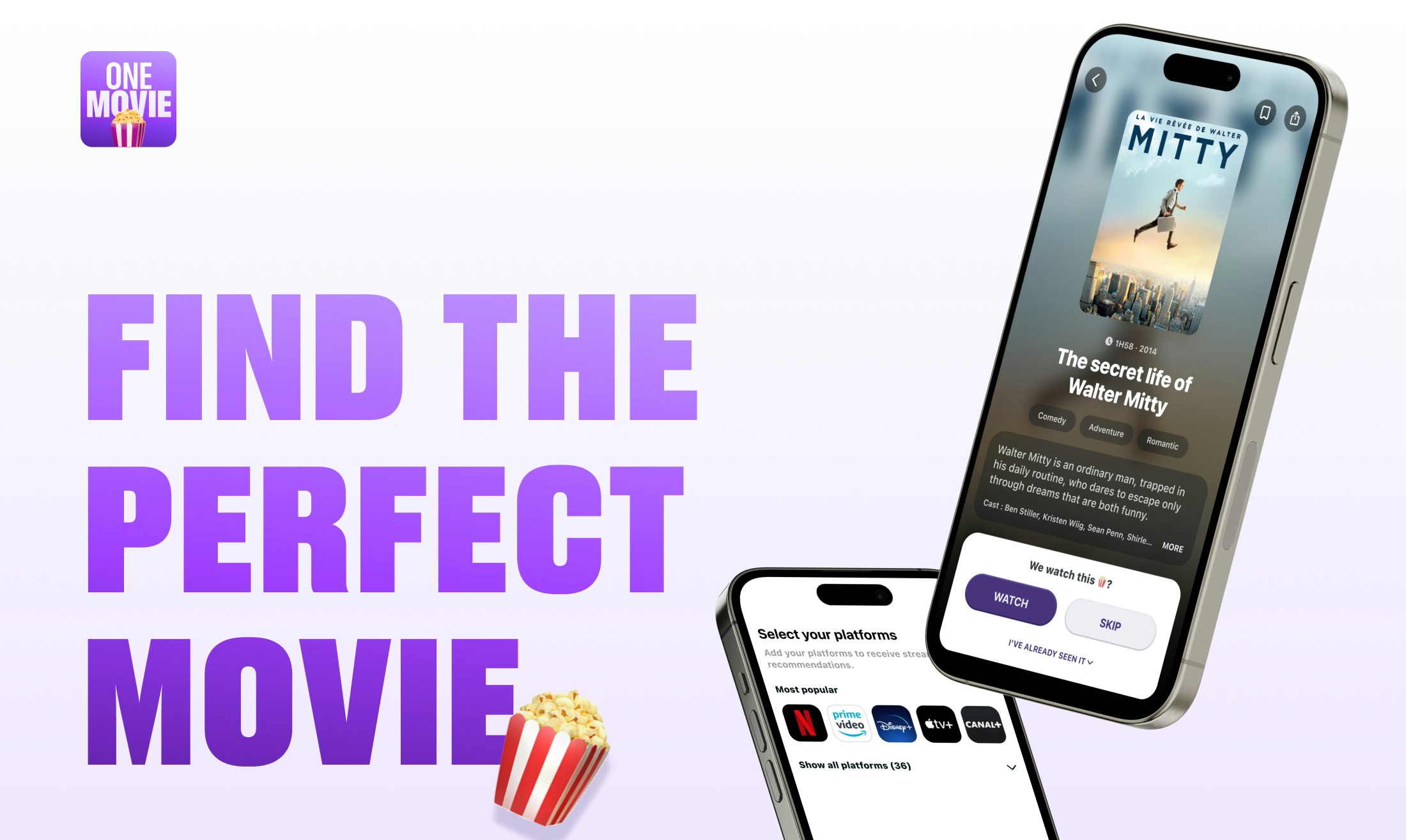 startuptile OneMovie for iOS-Find your movie to watch instantly with OneMovie