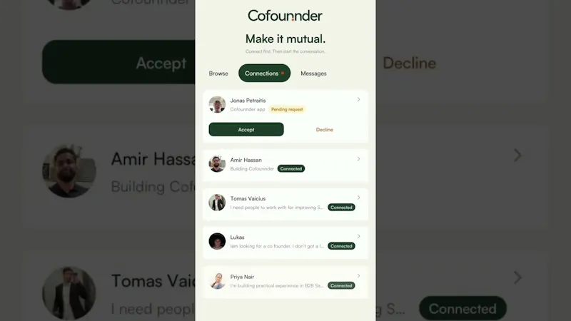 Cofounnder screenshot 1 (video preview)