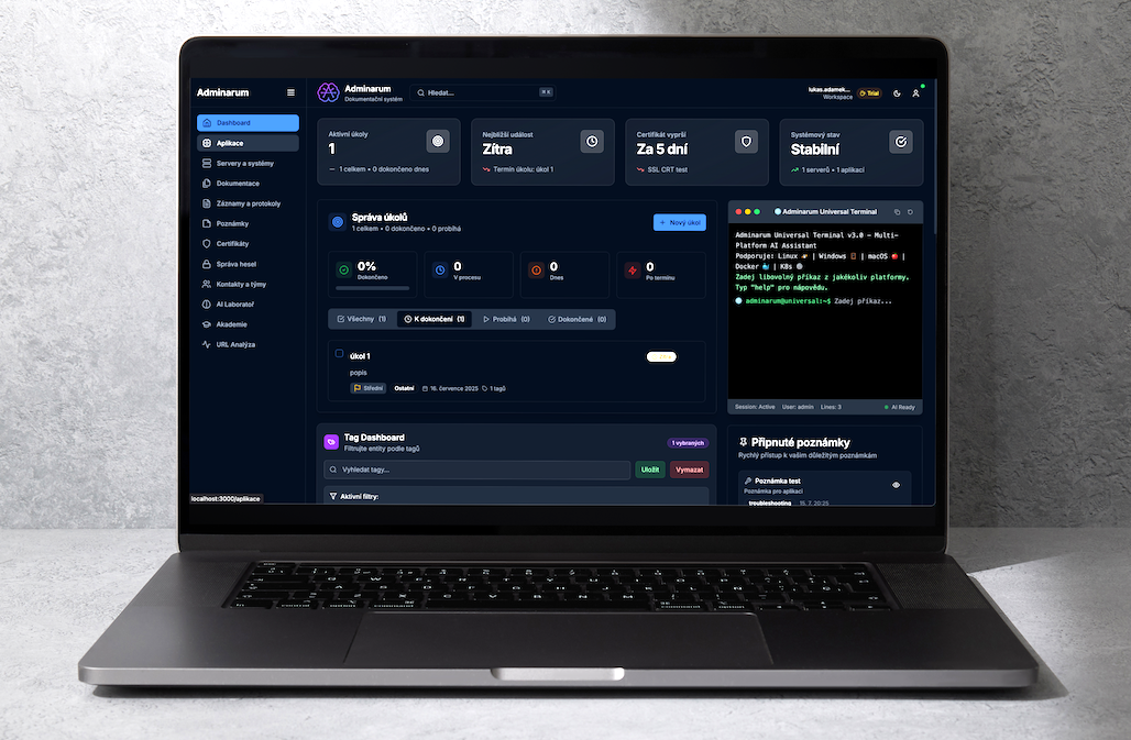 Mídia 2 de Adminarum.io - Sistema de documentação de TI - Documentação complexa de TI para usuários de TI e freelancers