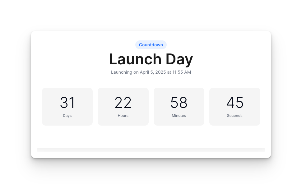 Media LaunchTimer - Buat dan kongsi pemasa pelancaran mudah untuk projek anda yang seterusnya 3