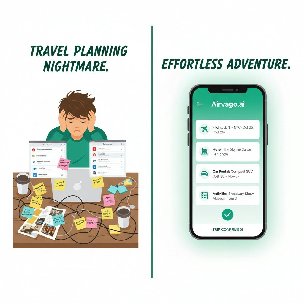 Airvago - Планируйте умные поездки с сделками с искусственным искусством, бесшовным бронированием медиа 2
