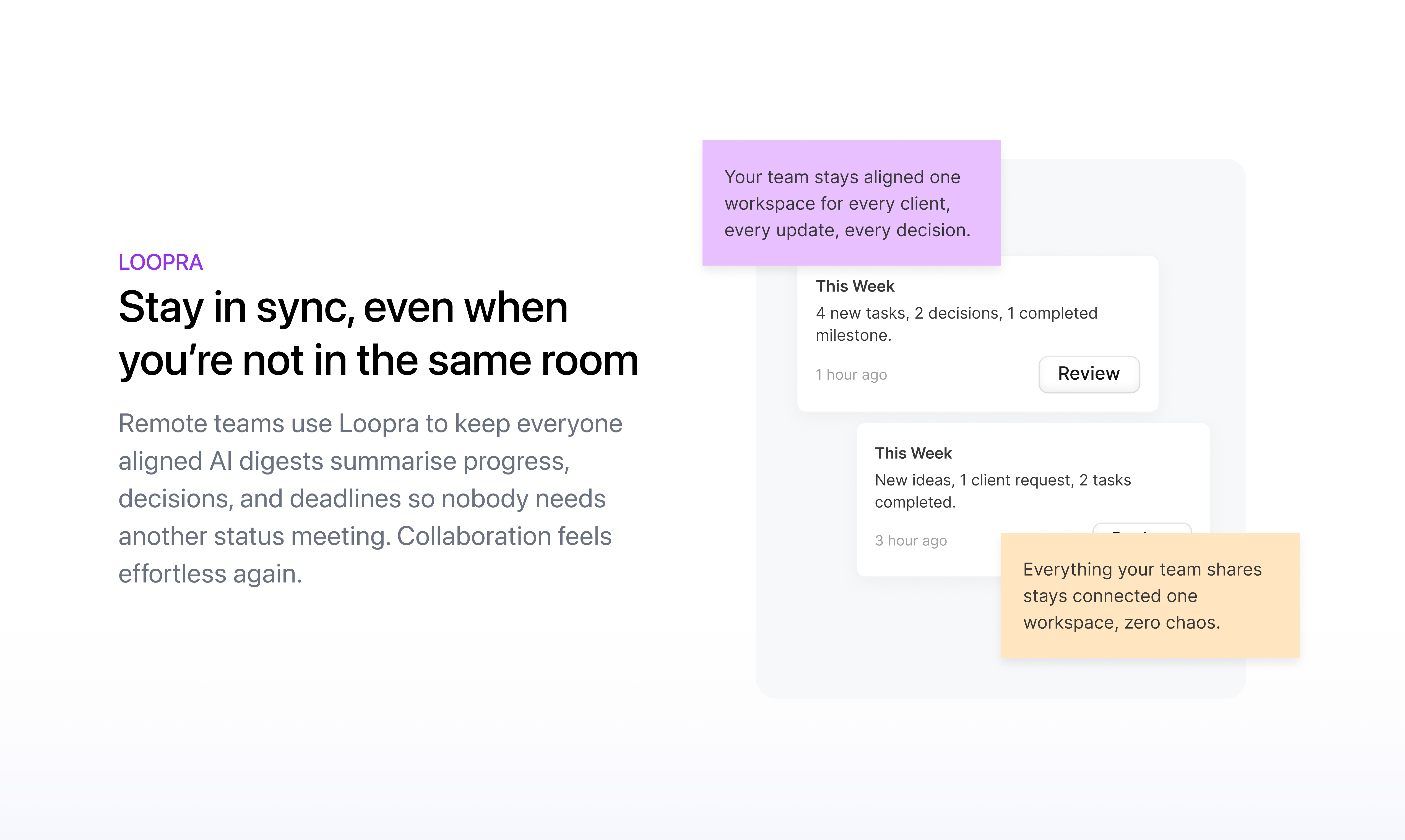 Loopra-MVP - Screenshot 3 showing product features and functionality