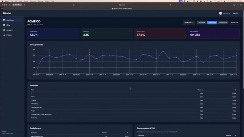 Blipstat  screenshot 1 (video preview)