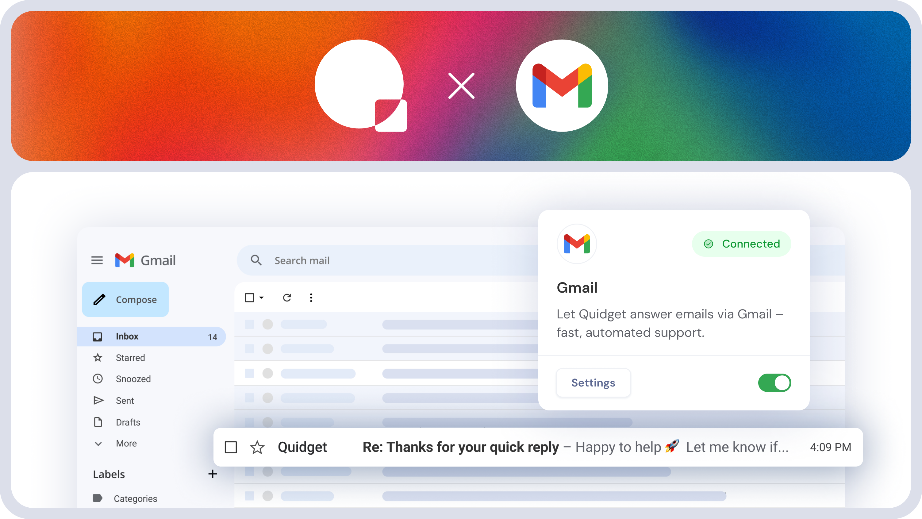 Quidget 2: Email + Chat + Social Support - Screenshot 4 preview