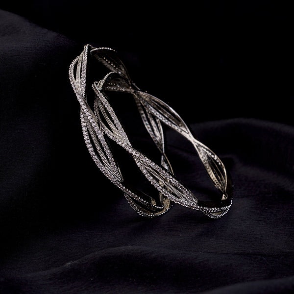 Bloom Circlet Rhodium Plated Bangles - Product Hunt launch logo and brand identity