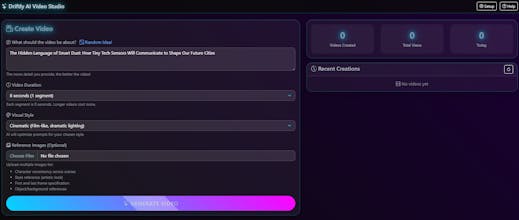 Driftly AI Video Studio gallery image