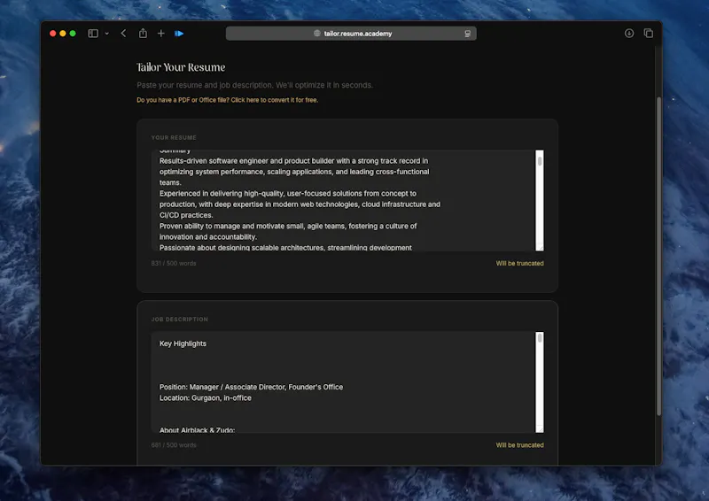 Resume Tailor screenshot 6