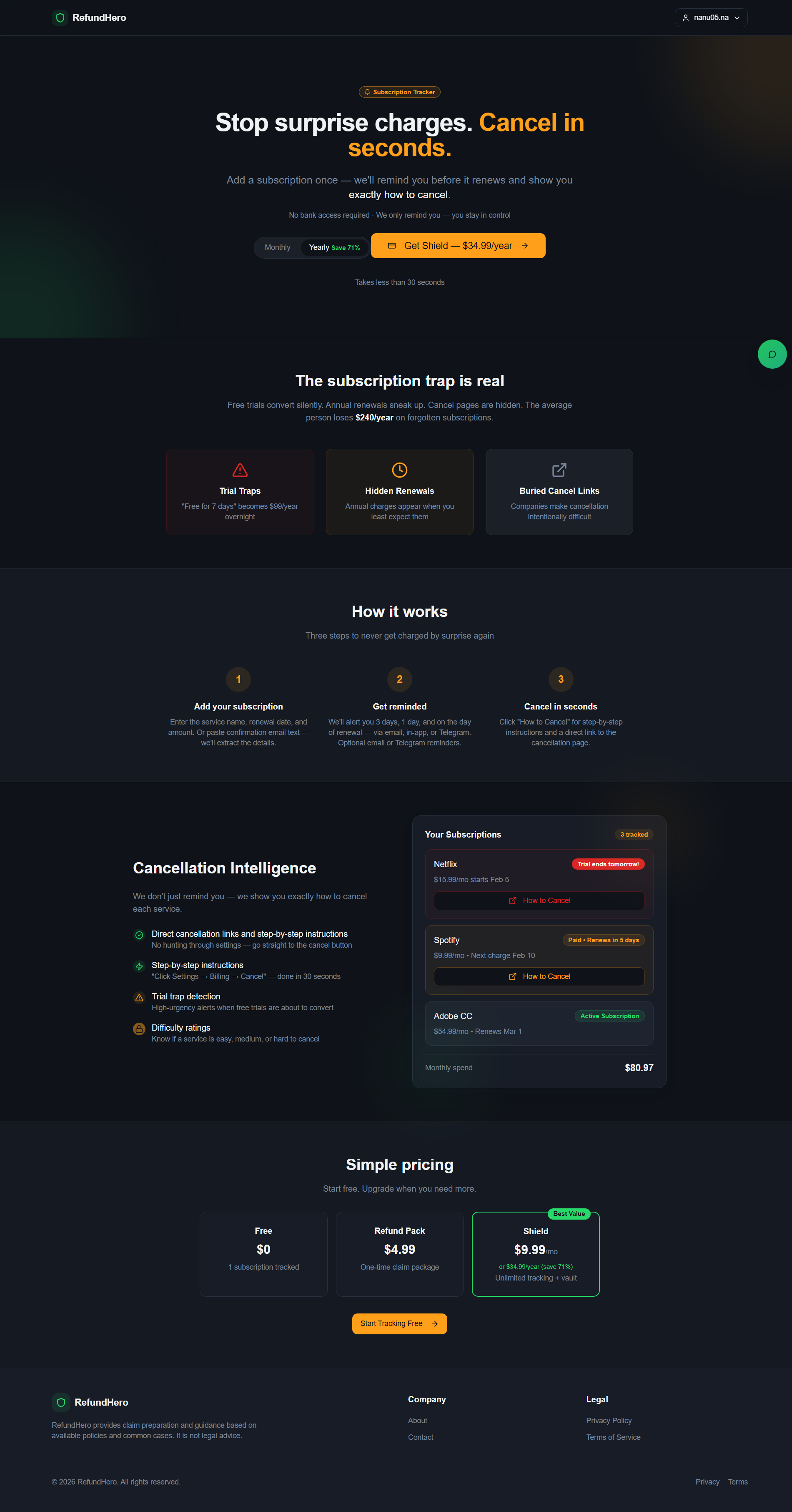 RefundHero - Screenshot 2 showing product features and functionality