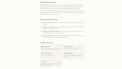 Business Days Calculator gallery image