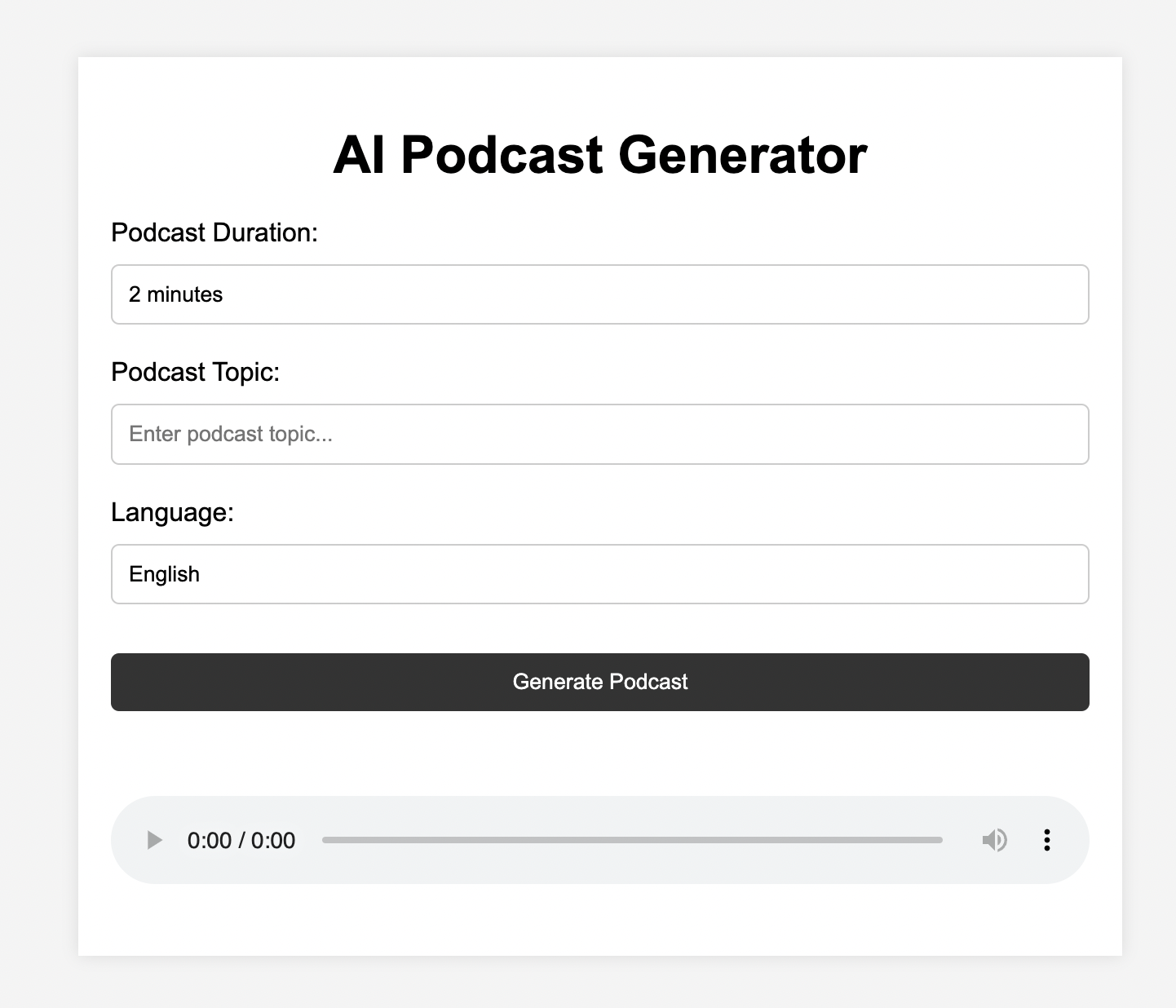 Média AI Podcasts - L'IA crée des podcasts: vous choisissez juste le sujet et la langue 1