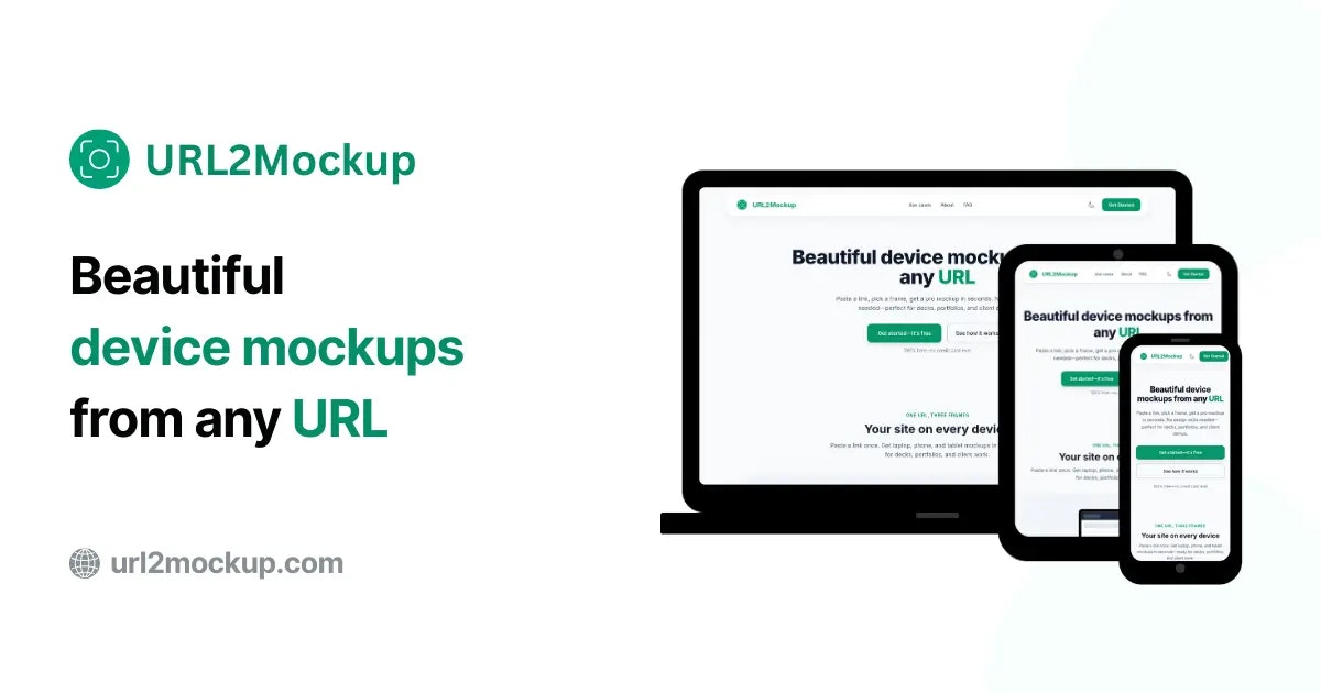 URL2Mockup - Main product screenshot demonstrating key features and user interface