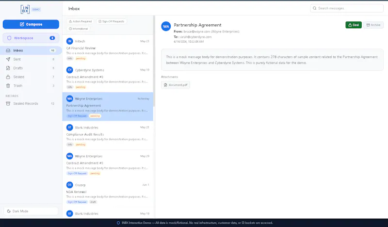 INBX screenshot 1