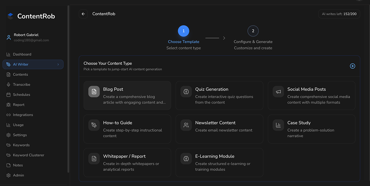 ContentRob-Social videos to SEO articles - Screenshot 4 preview