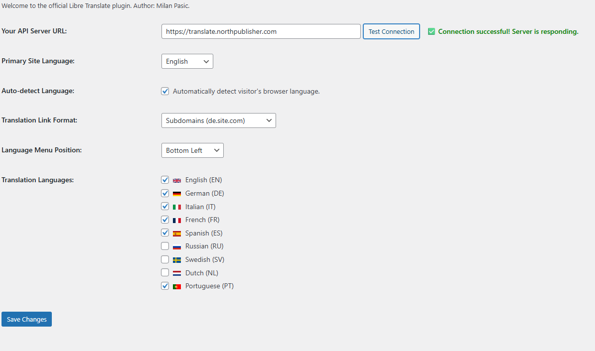 Libre Translate for WordPress gallery image