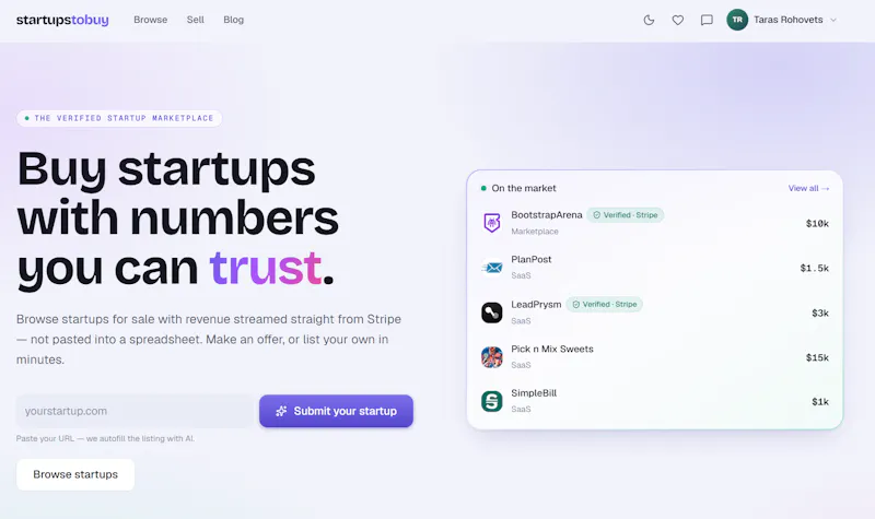 startupstobuy screenshot 2