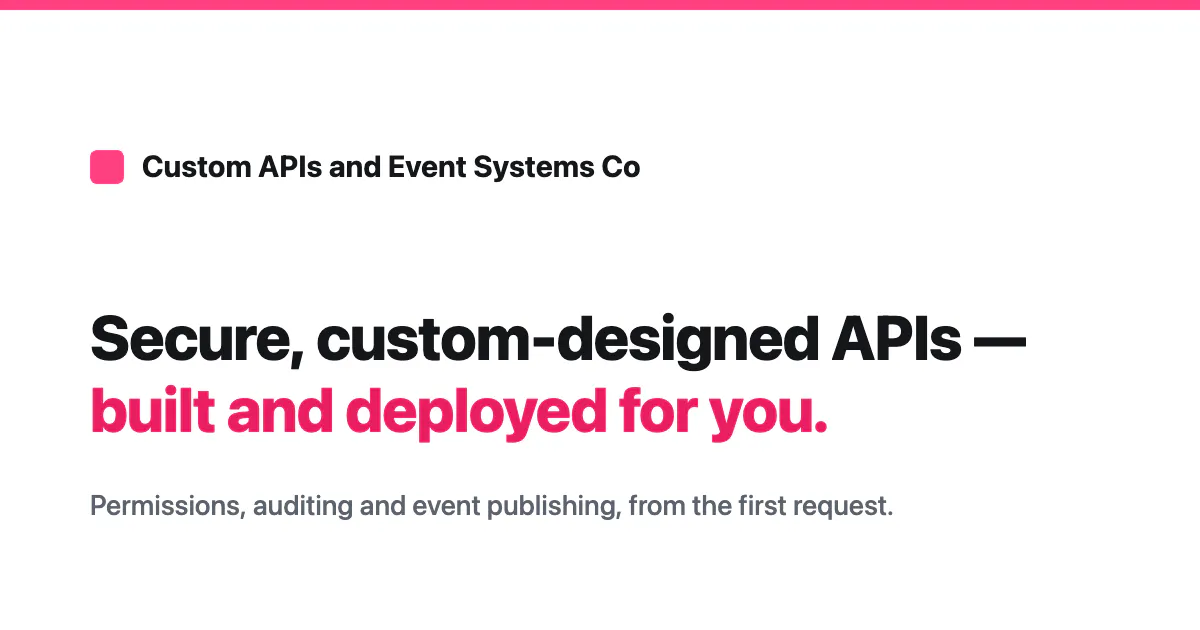 Custom APIs and Event Systems Co screenshot