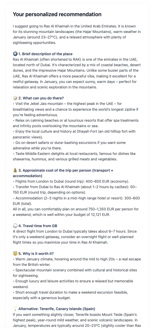 Tailor Travel For Me screenshot 2