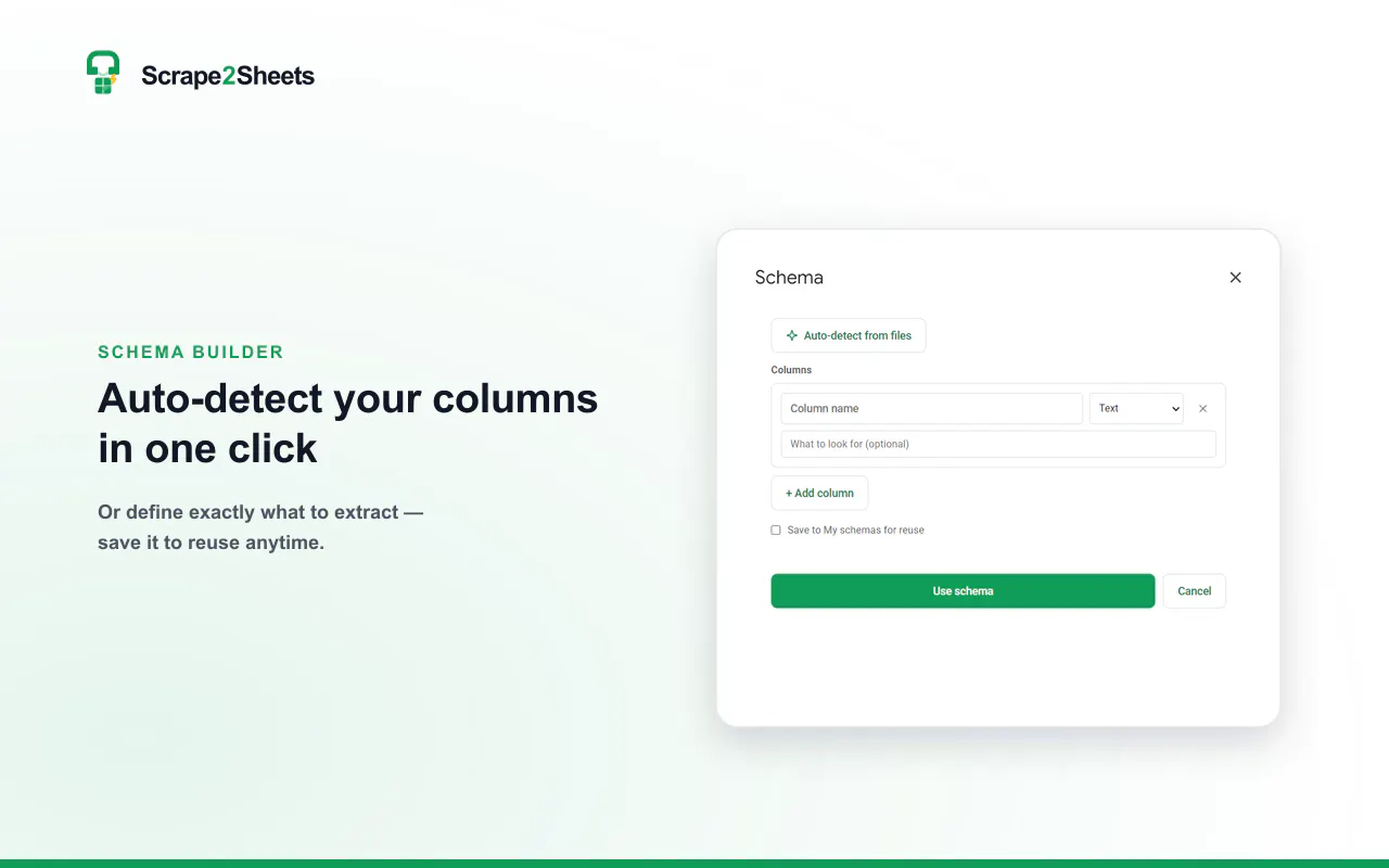 Scrape2Sheets screenshot