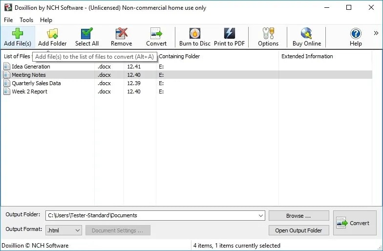 ซอฟต์แวร์แปลงเอกสาร Doxillion media 2