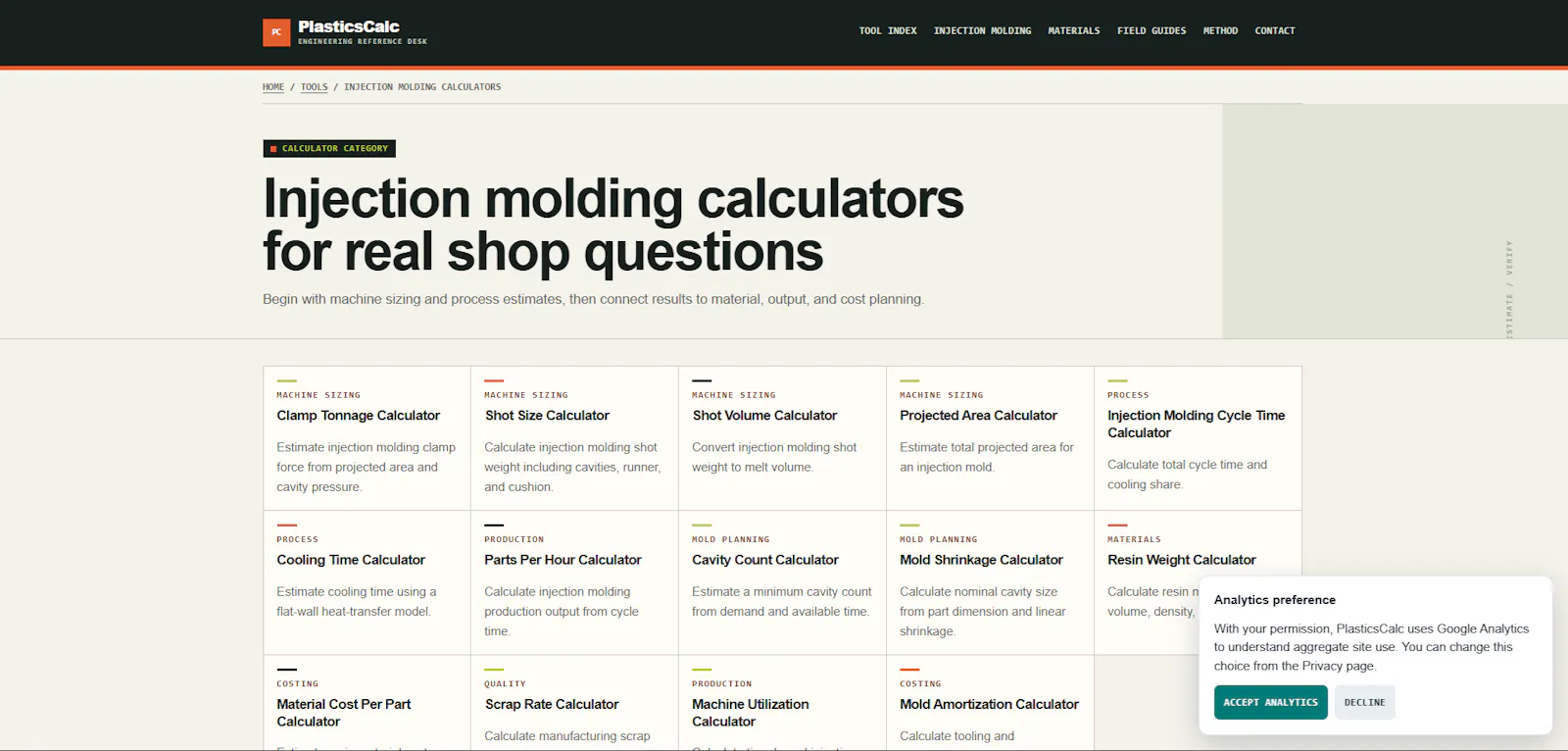 PlasticsCalc screenshot 3